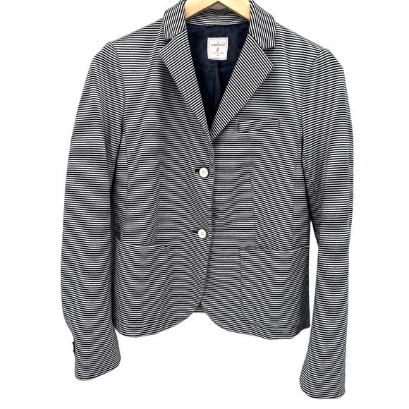 Gap Jacket Womens 2 The Academy Blazer Blue White Striped Preppy Coastal - Picture 1 of 8